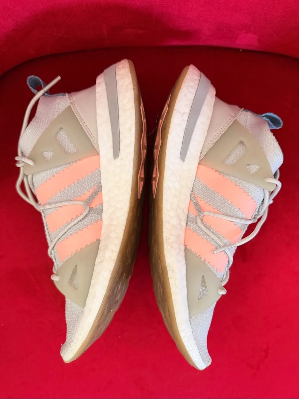 adidas Kids Sneakers in Light Gray and Coral